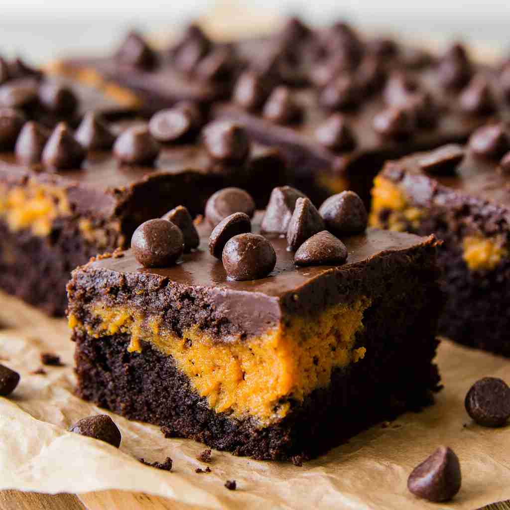 Pumpkin Brownies Recipe | Fudgy Chocolate Pumpkin Dessert 2 Pumpkin Brownies