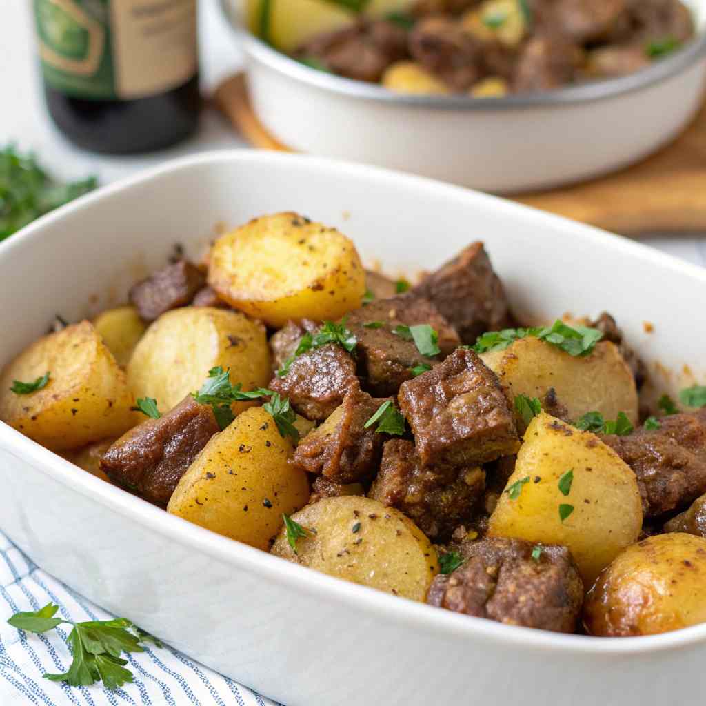 Garlic Butter Beef Bites with Potatoes - One-Pan Perfection 2 Garlic Butter Beef Bites with Potatoes